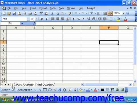 Excel 2003 Tutorial Moving between Spreadsheets Microsoft Training Lesson 14.1