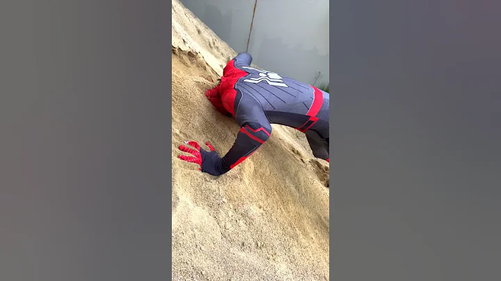 Spider-Man Funny Video😂😂😂 Spiderman’s Head Stuck In Sand　#shorts