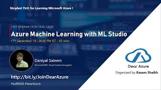 #azINDIA - Introduction to Azure Machine Learning with ML Studio for beginners - Dear Azure