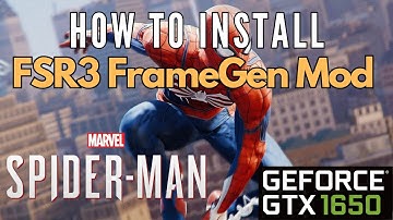 How to install FSR3 FrameGen Mod in Spider Man Remastered | Gtx 1650 #gtx1650 #fsr3