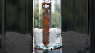 Acid Cleaning a Rusted Flat Metal File #acidcleaning #rustremoval #satisfyingvideo #FlatFile
