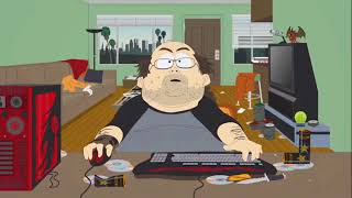 White fat guy sitting in front of a computer (Discord/Reddit Mod) meme template