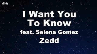 I Want You To Know ft. Selena Gomez - Zedd Karaoke 【With Guide Melody】 Instrumental