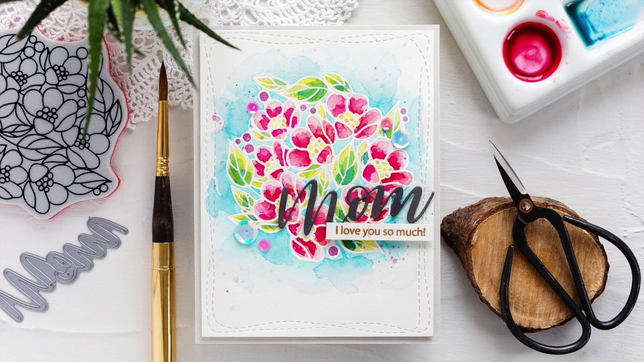 Heat Emboss Resist Watercoloring - YouTube
