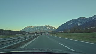 Sunset drive on German and Austrian motorways /from Switzerland to Slovakia in 2022 Part 3