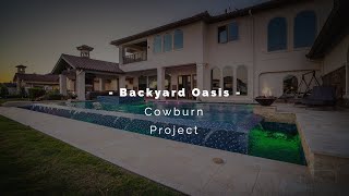 Modern Infinity Pool with 360 Spa and Swim-up Table | Backyard Oasis