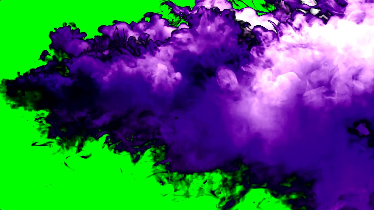 Purple Smoke in Slow Motion (green screen) YouTube