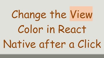 Change the View Color in React Native after a Click