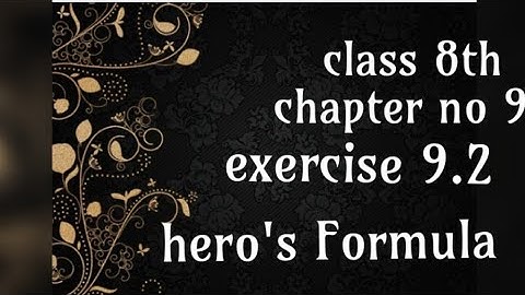class 8th//chapter no 9//exercise 9.2//how to find area of triangle//hero