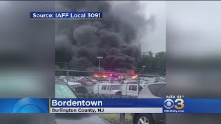 Flames Burn Dozens Of Cars In Bordentown