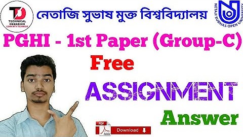 PGHI 1st Paper (Group C) Assignment Answer || PG History 1st Year Assignment Answer
