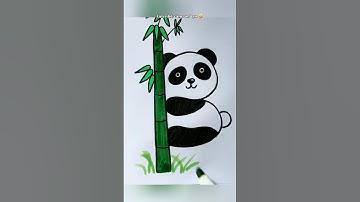 Cách vẽ Gấu Trúc leo cây 🐼 #thienmink1 #artist #drawing #gautruc #panda #shorts