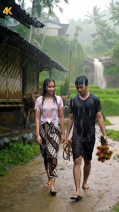 Hujan Lebat : Suami Istri di Tengah Hujan Lebat #viralvideo #viralshorts #rainsoundsforsleeping