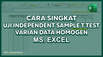 Uji Independent Sample T Test EXCEL ➡️ T Test Two Sample Assuming Equal Variance