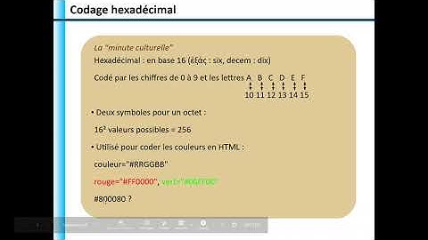 M1202 2.4 Codage des chaînes de caractères et des couleurs, opérations de base en Javascript