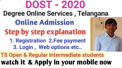TS DOST 2020  Notification I Degree Online Admissions I Step by Step Explanation By Devender