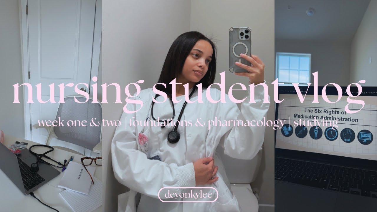NURSING STUDENT VLOG: week one and week two | foundations and pharmacology | studying 