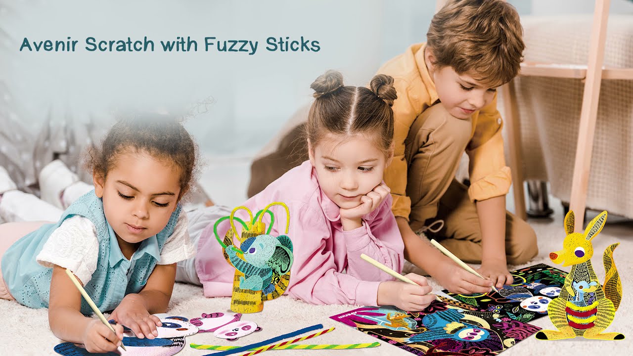 Avenir - Art Fuzzy Sticks - Pandas – Dam Toys B2C