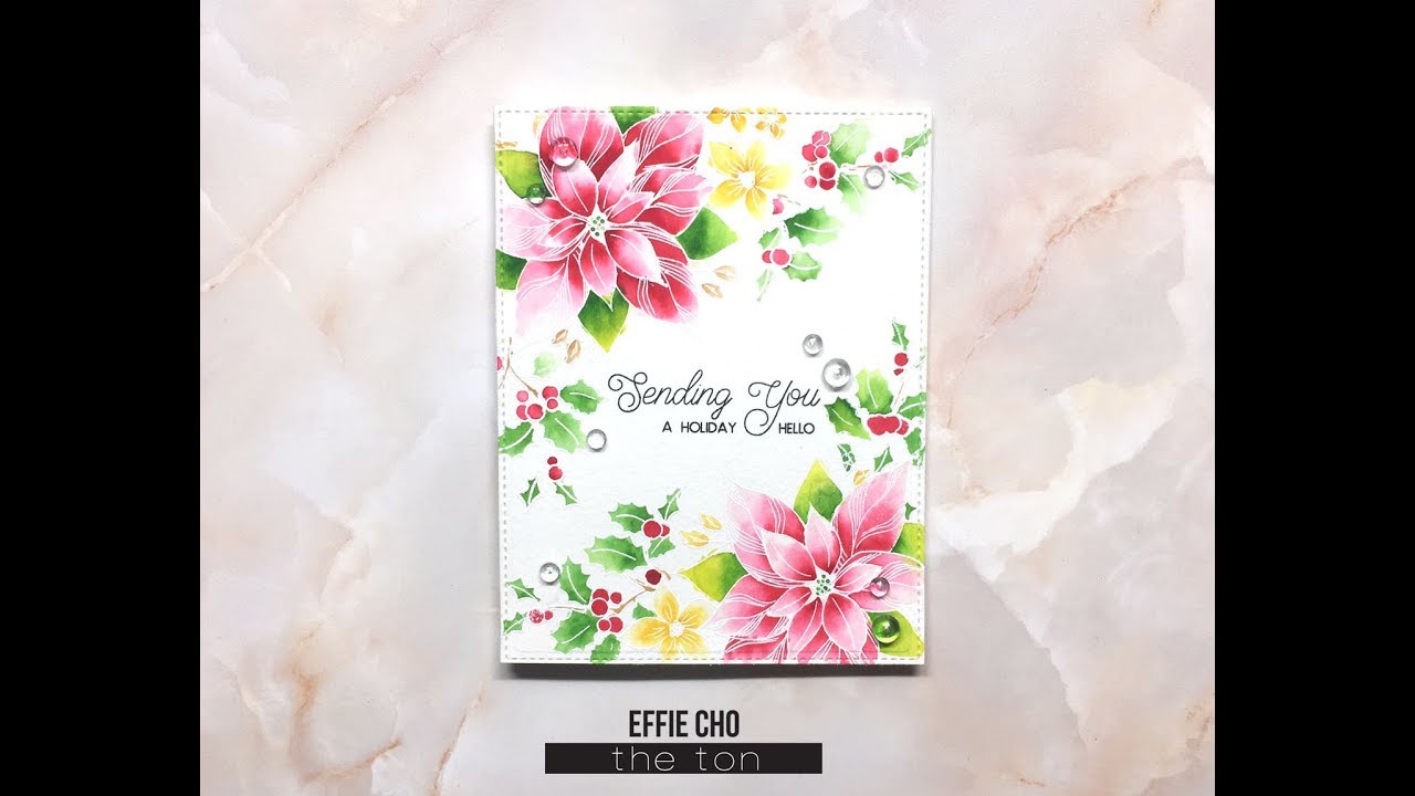 Watercolored Holiday Love Poinsettia - YouTube