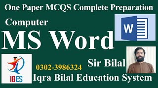 MS Word |Computer |One Paper Preparation |PPSC|FPSC |Demo Lecture |Iqra Bilal Education System IBES screenshot 4