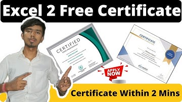 Excel 2 Free Certification | Excel Free Certificate | Microsoft Excel Free Certificate