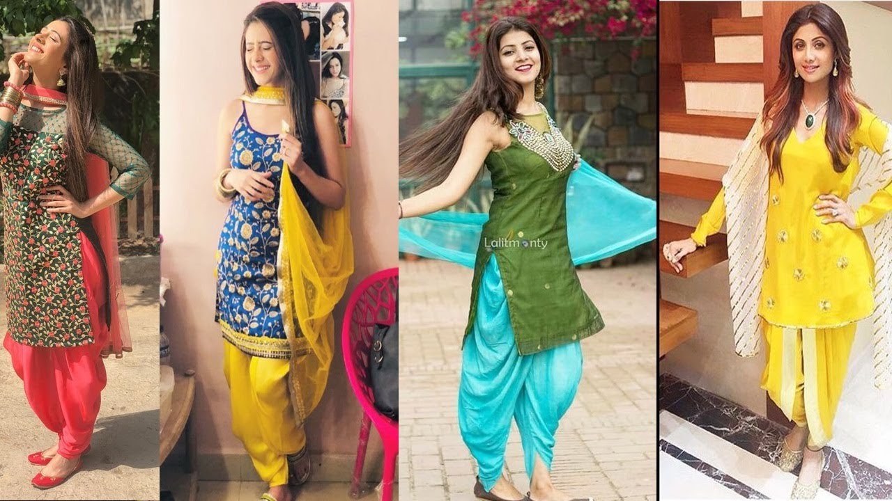 Girl Unstitched Blue Punjabi Long Kurtis With Neck Designs at best price in  Mumbai
