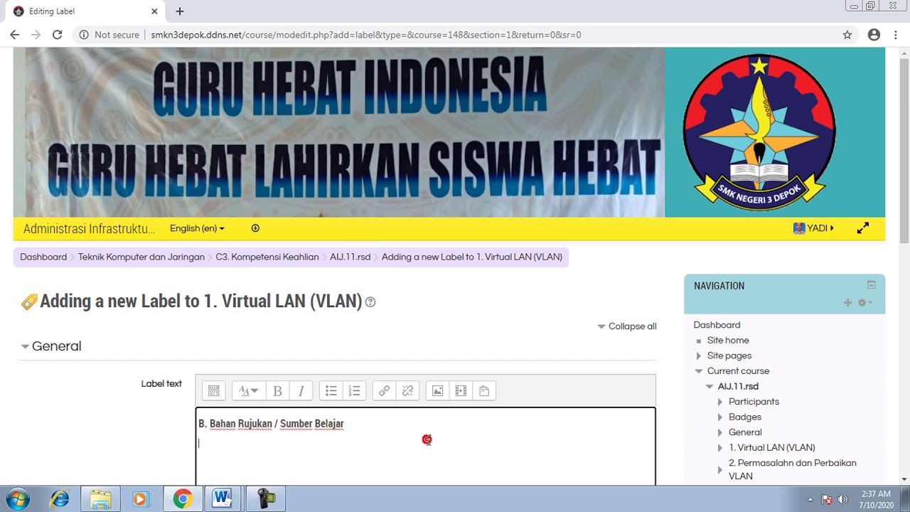  Membuat  Label  Nama  Kegiatan YouTube