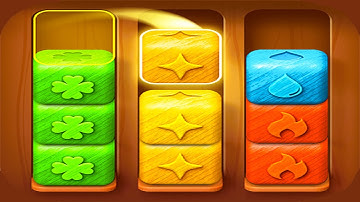 🧩 Wood Block: Sort Color 🧩 GAMEPLAY Levels 1-24 (Android, iOS)