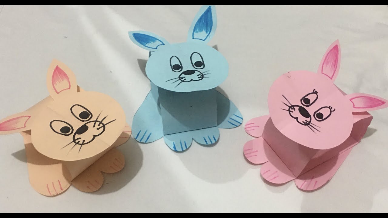 paper rabbit|craft work for kids - YouTube