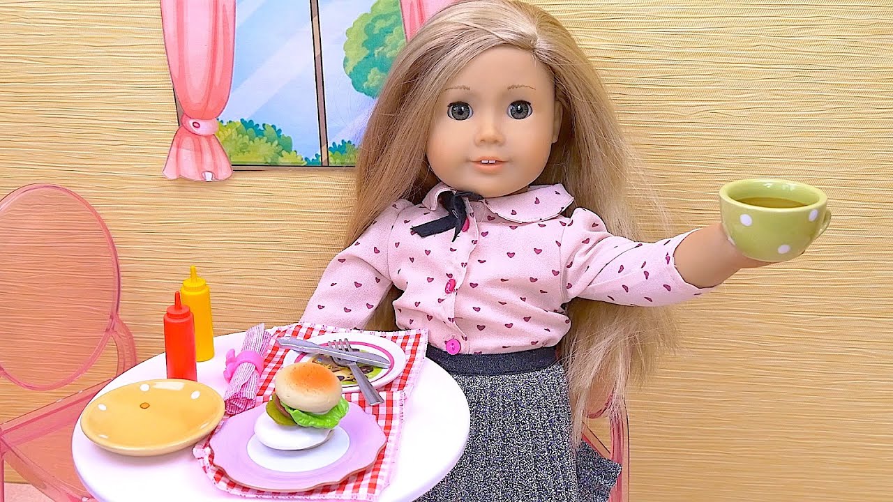 American Girl Doll Cooking Waffles for Breakfast! Play Dolls YouTube