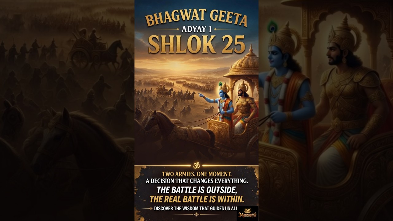 1.25 English Bhagavad Gita Chapter 1 Shlok 25 | Shri Krishna Asks Arjuna to Look at the Kurus