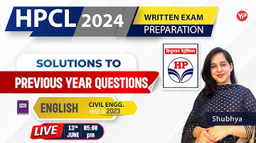 HPCL 2024 |  Solutions to Previous year Questions | English #hpcl #live | Civil (2023)