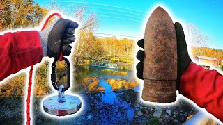 Found Weapon Of Mass Destruction While Magnet Fishing! (Military Base)