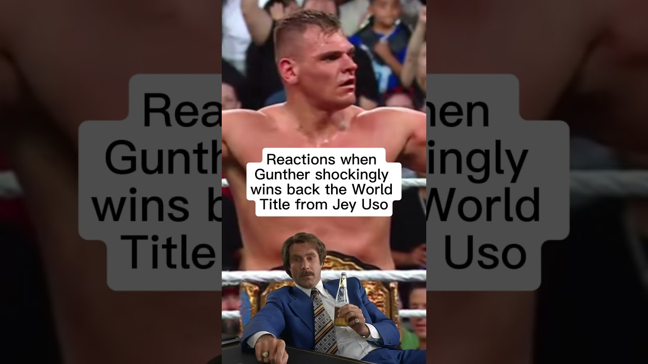 Gunther wins the World Title from Jey Uso #gunther #jeyuso #wweraw