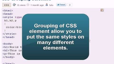 CSS Tutorial: css grouping