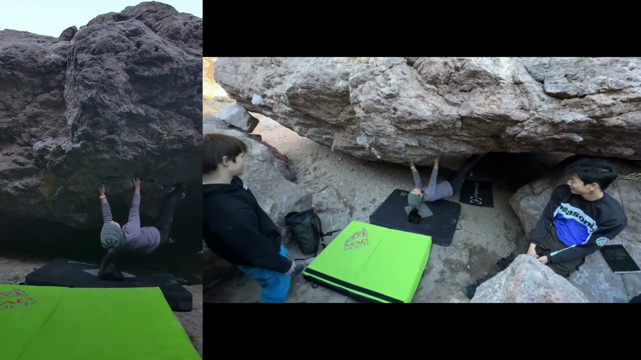 V5(?) "Warm Enough" - Big Sandy, Vegas NV - Very short climber beta