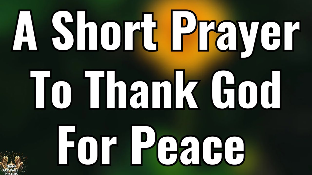 Lord, Thank You for the Gift of Peace 🙏 |  Morning Prayer
