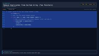 [Coding] Remove Duplicates from Sorted Array (Two Pointers) — Java DSA Prep