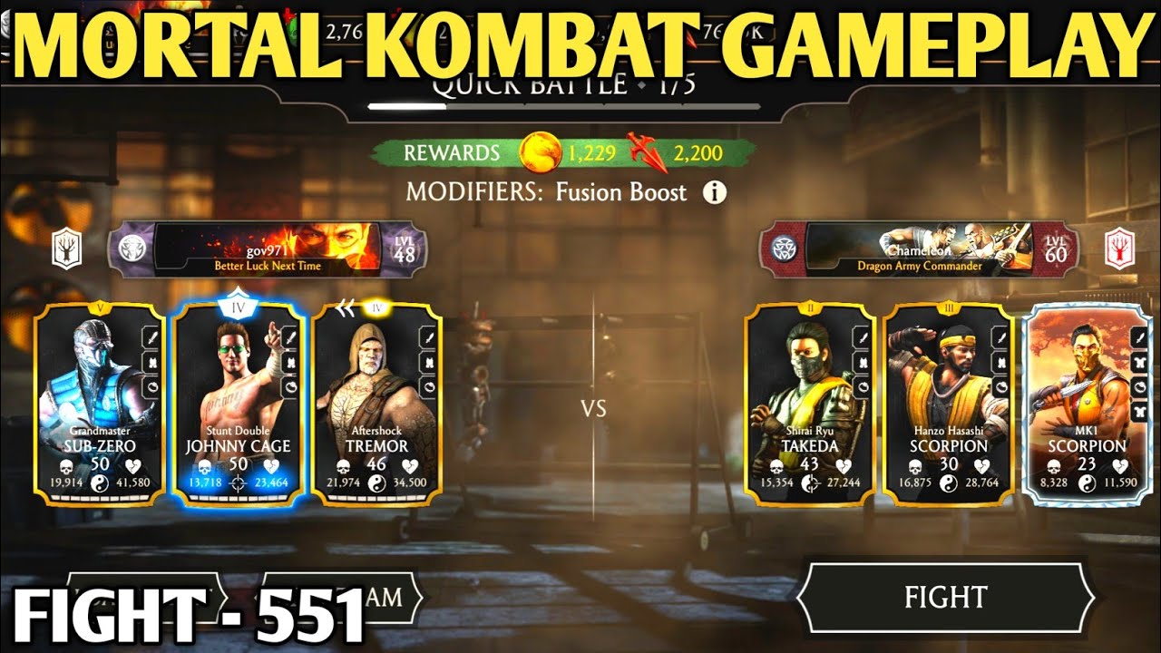 Fight - 551 || mortal kombat gameplay || mk mobile || faction war fights