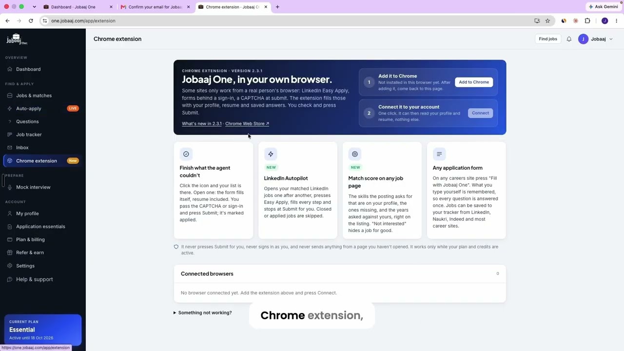 Jobaaj One demo: from resume upload to an auto-applied job