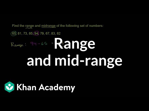 Finding the range and mid-range | Descriptive statistics | Probability and Statistics | Khan Academy
