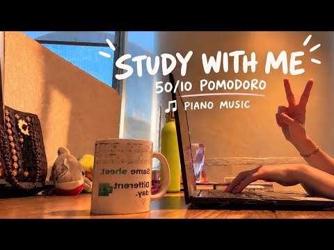 2 HOUR Study With Me 🎹 | 50/10 Pomodoro + Calm Piano Music | Deep Focus