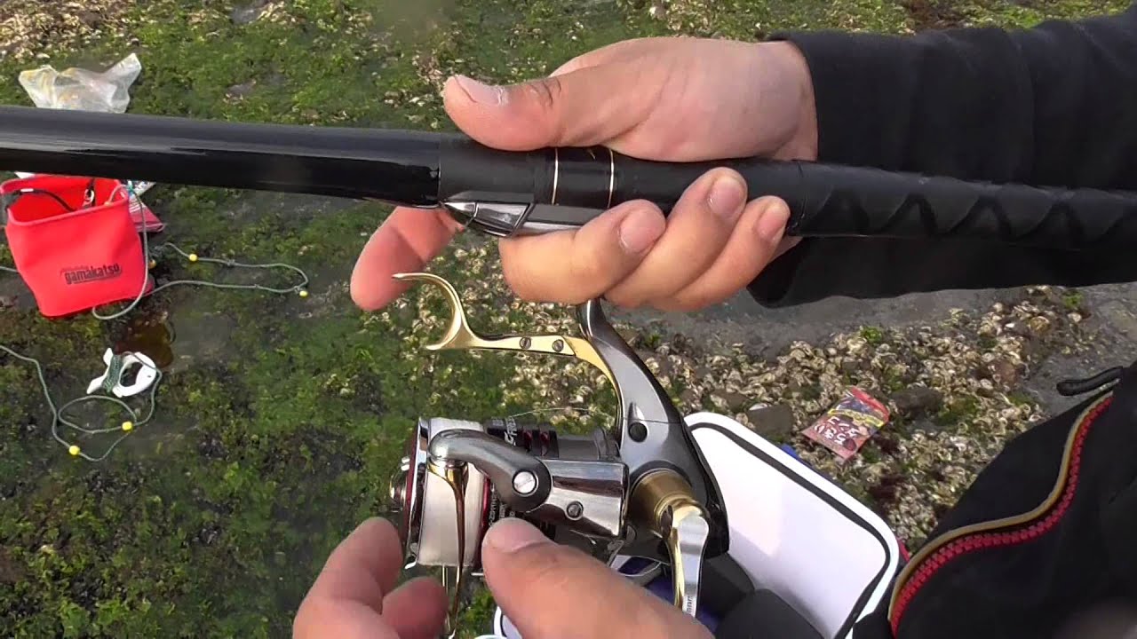レバーブレーキ付きのスピニングリールの取扱い方説明。 海釣り