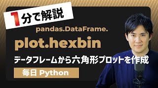 【毎日Python】Pythonでデータフレームから六角形プロットを作成する方法｜DataFrame.plot.hexbin