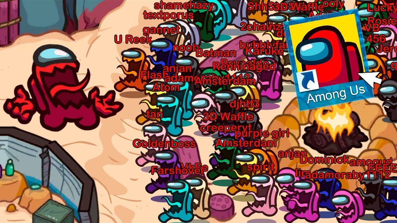 Among Us, but with 1 MILLION SEEKERS on THE FUNGLE - HIDE n SEEK Mode