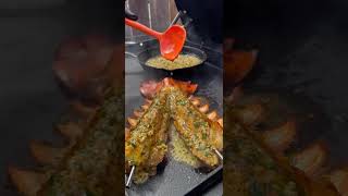 Sizzling Grilled Lobster with Garlic Herb Sauce#中国美食#streetfood#美食#美食分享#chinafood#探店#美食探店#asmr#short
