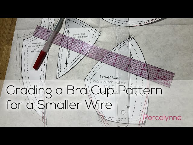 Grading a Bra Cup for a Smaller Wire Size by Porcelynne 