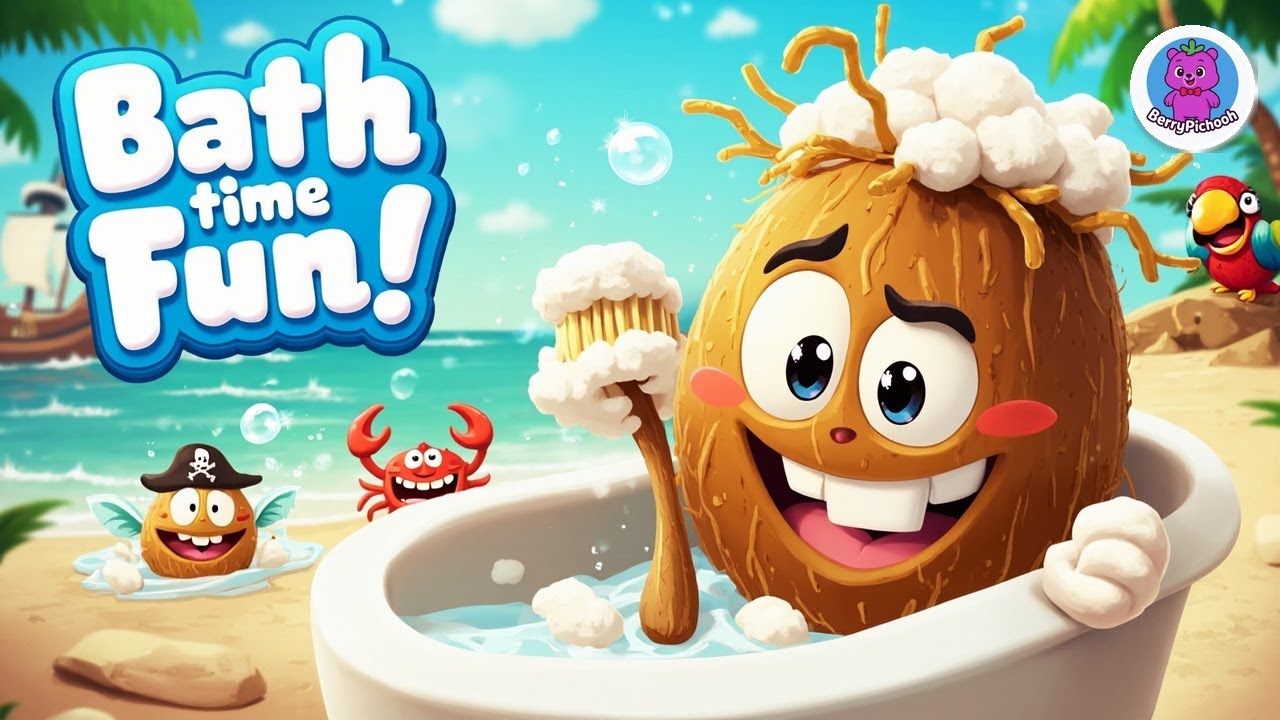 Even Coconuts Have Their Bath 🥥🚿 | Fun Pirate Bubble Bath Song for Kids
