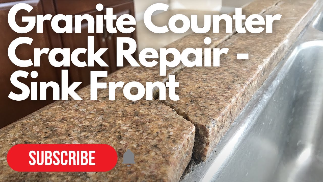 Granite Crack Repair In Front Of Sink Youtube