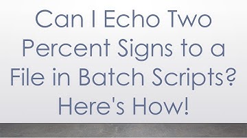 Can I Echo Two Percent Signs to a File in Batch Scripts? Here
